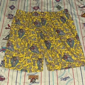Hreski Golf All Over Print Yellow Paisley Shorts AOP